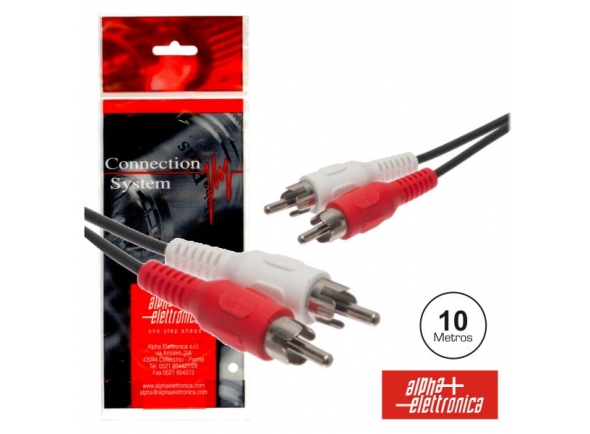 Alpha Elettronica 2-RCA MACHO / 2-RCA MACHO PVC 10M Alpha Elettronica 2-RCA MACHO / 2-RCA MACHO PVC 10M